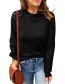 Fashion Brown Crew Neck Waffle-grace Panel Long Sleeve Top
