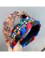 Fashion Colorful Houndstooth Fabric Houndstooth Braided Wide-brimmed Headband