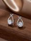 Fashion Gold Alloy Hollow Cross Diamond Stud Earrings
