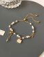Fashion 2# Alloy Geometric Pearl Chain Cat Bracelet