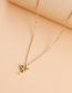 Fashion Blue Alloy Geometric Diamond Hummingbird Necklace