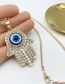 Fashion 2# Alloy Diamond Eye Palm Necklace