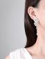 Fashion White Zirconium Bronze Zirconium Geometric Stud Earrings