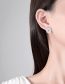 Fashion White Gold Bronze Zirconium Geometric Stud Earrings
