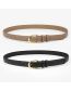 Fashion White Pu Leather Gold Buckle Pin Buckle Thin Belt