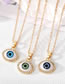 Fashion Light Blue Eye Necklace Alloy Diamond Eye Necklace