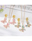 Fashion Pink Butterfly Necklace Alloy Floral Butterfly Flower Necklace