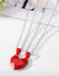 Fashion Matte Black Love (leather Rope) Red Love (silver Chain) Alloy Magnetic Love Necklace Set