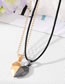 Fashion Double Dumb Gold Heart Alloy Magnetic Love Necklace Set