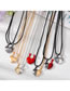 Fashion Matte Black Love (leather Rope) Red Love (silver Chain) Alloy Magnetic Love Necklace Set