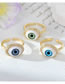 Fashion Light Blue Eye Ring Alloy Diamond Geometric Eye Open Ring