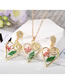 Fashion Turquoise Flower Set Alloy Dried Flower Heart Stud Necklace Set