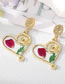 Fashion Colorful Flower Love Stud Earrings 5 Alloy Dried Flower Love Stud Earrings