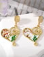 Fashion White Petal Love Stud Earrings 4 Alloy Dried Flower Love Stud Earrings