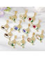 Fashion Brown Rose Stud Earrings 6 Alloy Dried Flower Love Stud Earrings