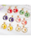Fashion White Semicircle Pearl Flower Alloy Geometric Dried Flower Round Stud Earrings
