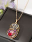 Fashion Blue Face Dried Flower Necklace Alloy Face Dried Flower Necklace