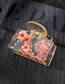Fashion Pink Flower Clip Resin Dried Flower Square Gripper