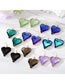 Fashion Light Green Love Crystal Ear Hook Geometric Heart Crystal Earrings
