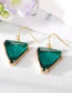 Fashion Green Crystal Triangle Crystal Earrings