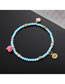 Fashion Blue Geometric Glass Beaded Rose Heart Bracelet