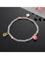 Fashion Transparent Geometric Glass Beaded Rose Heart Bracelet