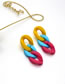 Fashion Colorful Earrings Resin Color Chain Stud Earrings