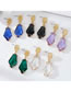 Fashion Black Pentagonal Stud Earrings Geometric Polygon Crystal Stud Earrings