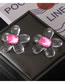 Fashion Pink Flower Earrings Resin Geometric Flower Stud Earrings