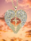 Fashion Gold Alloy Diamond Wings Heart Cross Necklace