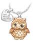 Fashion Gold Alloy Diamond Owl Letter Heart Necklace