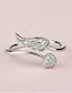 Fashion Rose Gold Alloy Diamond Heart Wings Open Ring