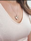 Fashion Rose Gold Alloy Diamond Letter Heart Necklace