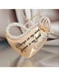 Fashion Rose Gold Alloy Diamond Letter Heart Necklace