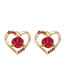 Fashion 0535 Stud Earrings Alloy Diamond Heart Flower Necklace