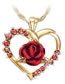 Fashion 0535 Stud Earrings Alloy Diamond Heart Flower Necklace