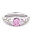 Fashion Pink Alloy Diamond Geometric Ring