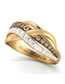 Fashion Gold Alloy Colorblock Diamond Geometric Cross Ring