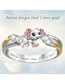 Fashion Silver Alloy Diamond Elephant Colorblock Ring