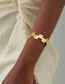 Fashion Gold Alloy Geometric Hammer Pattern Irregular Open Bracelet