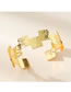 Fashion Gold Alloy Geometric Hammer Pattern Irregular Open Bracelet
