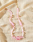 Fashion Pink Pink Crystal Beaded Heart Necklace