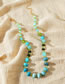 Fashion Blue Rough Beaded Necklace