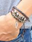 Fashion Brown Alloy Leather Braided Fish Bracelet