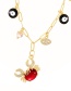 Fashion Red Bronze Zircon Eye Crab Heart Pendant Necklace
