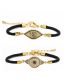Fashion 3# Brass And Diamond Eye Milanese Rope Braided Bracelet