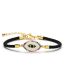 Fashion 4# Brass And Diamond Eye Milanese Rope Braided Bracelet