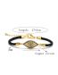 Fashion 7# Brass And Diamond Eye Milanese Rope Braided Bracelet