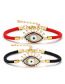 Fashion Black-2 Brass Brass Zirconium Eye Medal Milanese Rope Bracelet