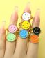 Fashion Pink Smiley Copper Drip Smiley Open Ring
